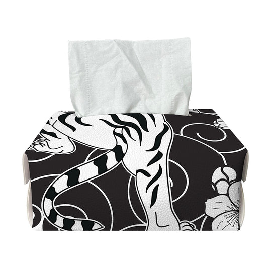 Japanese White Tiger Tattoo Print Rectangle Tissue Box Cover