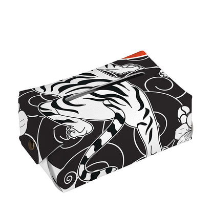 Japanese White Tiger Tattoo Print Rectangle Tissue Box Cover