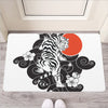 Japanese White Tiger Tattoo Print Rubber Doormat