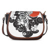 Japanese White Tiger Tattoo Print Saddle Bag