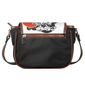 Japanese White Tiger Tattoo Print Saddle Bag