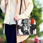 Japanese White Tiger Tattoo Print Shoulder Strap Bible Bag