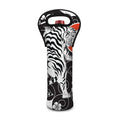 Japanese White Tiger Tattoo Print Single Neoprene Wine Tote