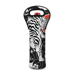 Japanese White Tiger Tattoo Print Single Neoprene Wine Tote