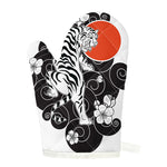 Japanese White Tiger Tattoo Print Single Oven Mitt