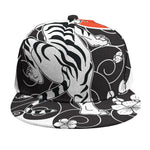 Japanese White Tiger Tattoo Print Snapback Cap