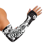 Japanese White Tiger Tattoo Print Sun Protection Arm Sleeves