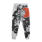 Japanese White Tiger Tattoo Print Sweatpants