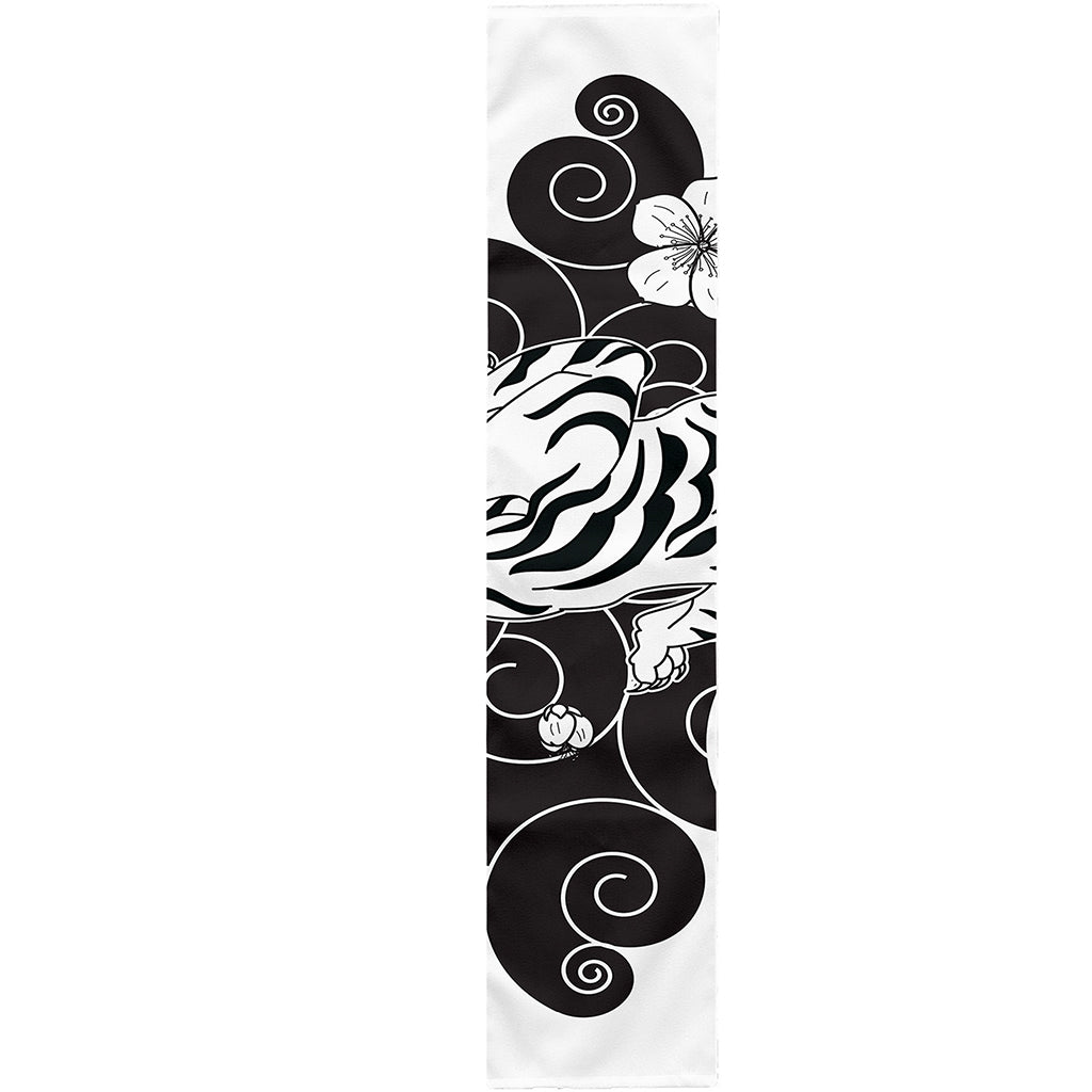 Japanese White Tiger Tattoo Print Table Runner
