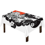 Japanese White Tiger Tattoo Print Tablecloth