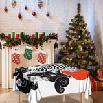 Japanese White Tiger Tattoo Print Tablecloth