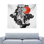 Japanese White Tiger Tattoo Print Tapestry