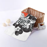 Japanese White Tiger Tattoo Print Towel