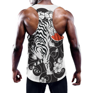 Japanese White Tiger Tattoo Print Training Tank Top