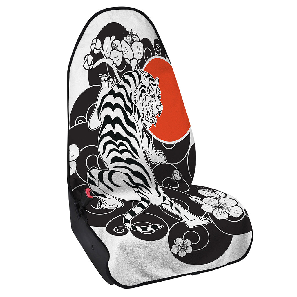 Japanese White Tiger Tattoo Print Waterproof Car Seat Cover