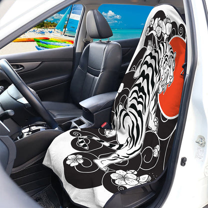 Japanese White Tiger Tattoo Print Waterproof Car Seat Cover