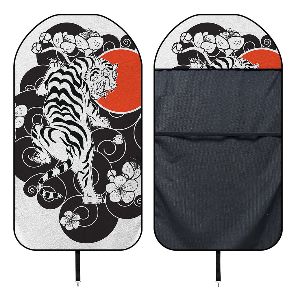 Japanese White Tiger Tattoo Print Waterproof Car Seat Cover