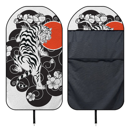 Japanese White Tiger Tattoo Print Waterproof Car Seat Cover