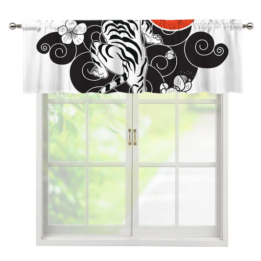 Japanese White Tiger Tattoo Print Window Valance