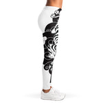 Japanese White Tiger Tattoo Print Women's Leggings