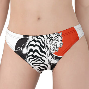 Japanese White Tiger Tattoo Print Women's Panties