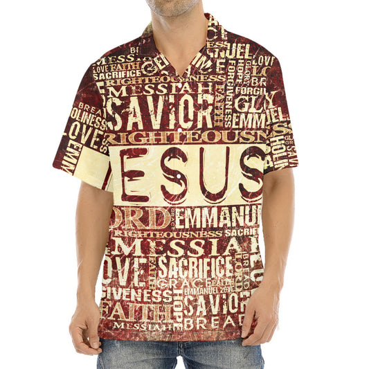 Jesus Religious Words Print Aloha Shirt