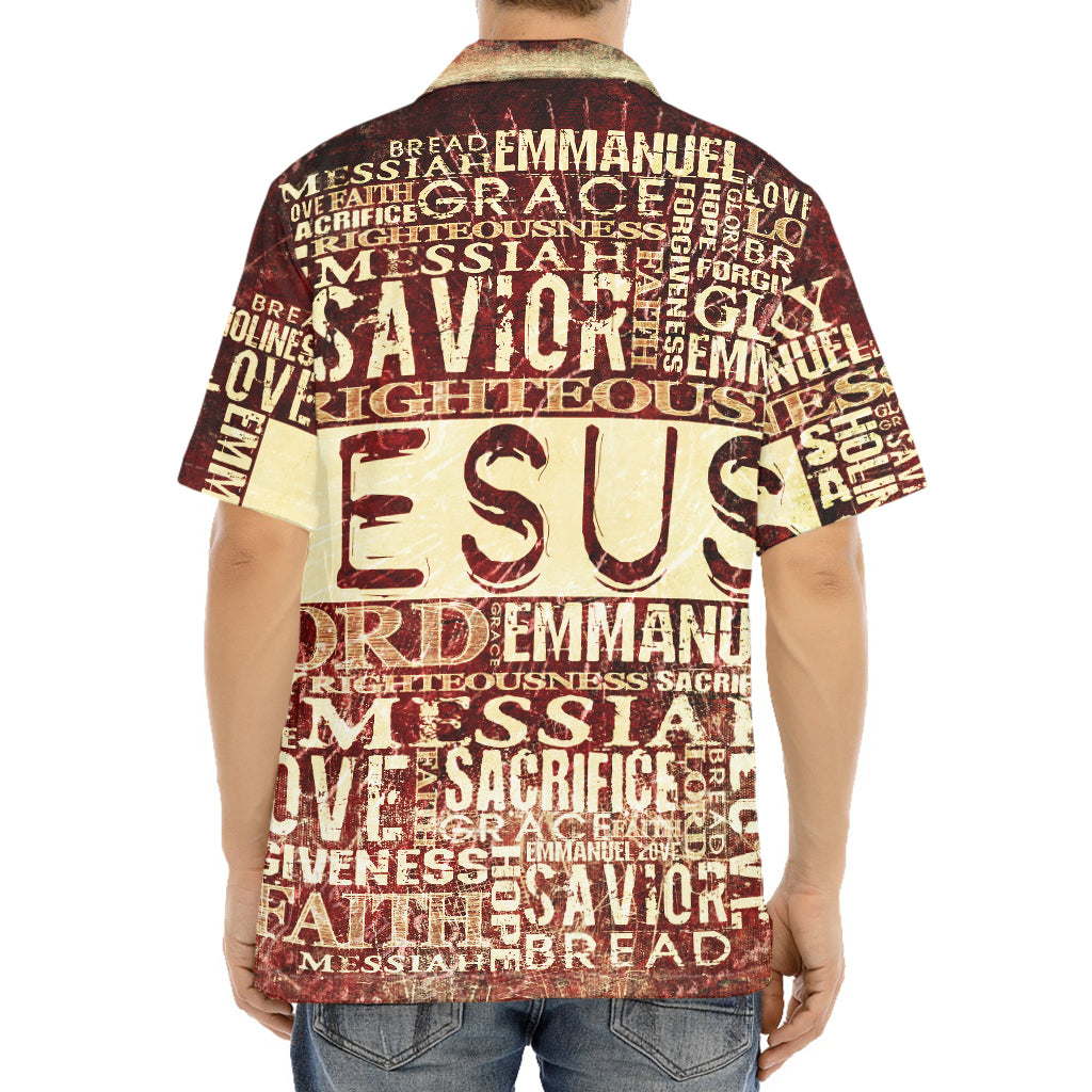 Jesus Religious Words Print Aloha Shirt