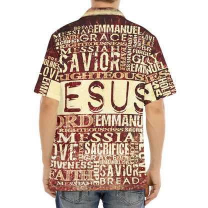 Jesus Religious Words Print Aloha Shirt