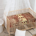 Jesus Religious Words Print Baby Crib Sheet