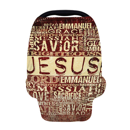 Jesus Religious Words Print Baby Seat Cover