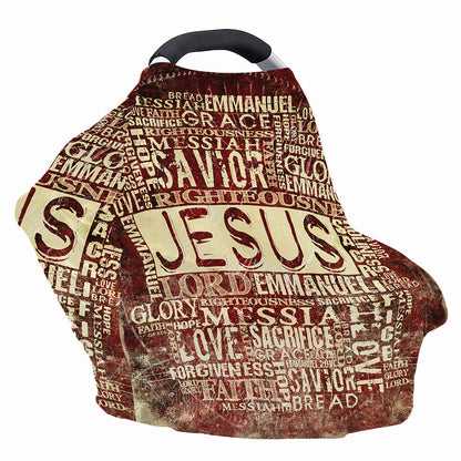 Jesus Religious Words Print Baby Seat Cover