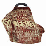 Jesus Religious Words Print Baby Seat Cover