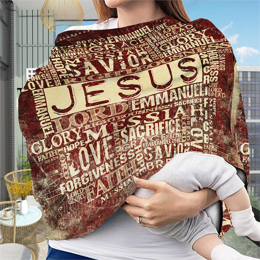 Jesus Religious Words Print Baby Seat Cover