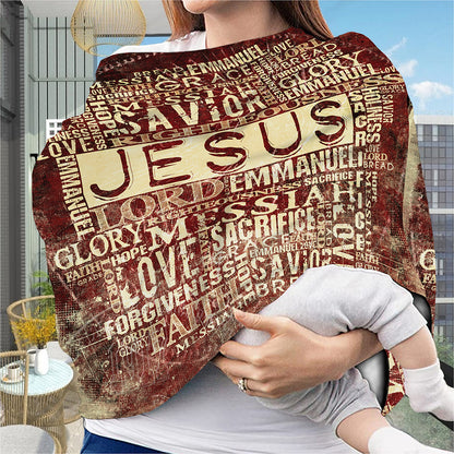 Jesus Religious Words Print Baby Seat Cover