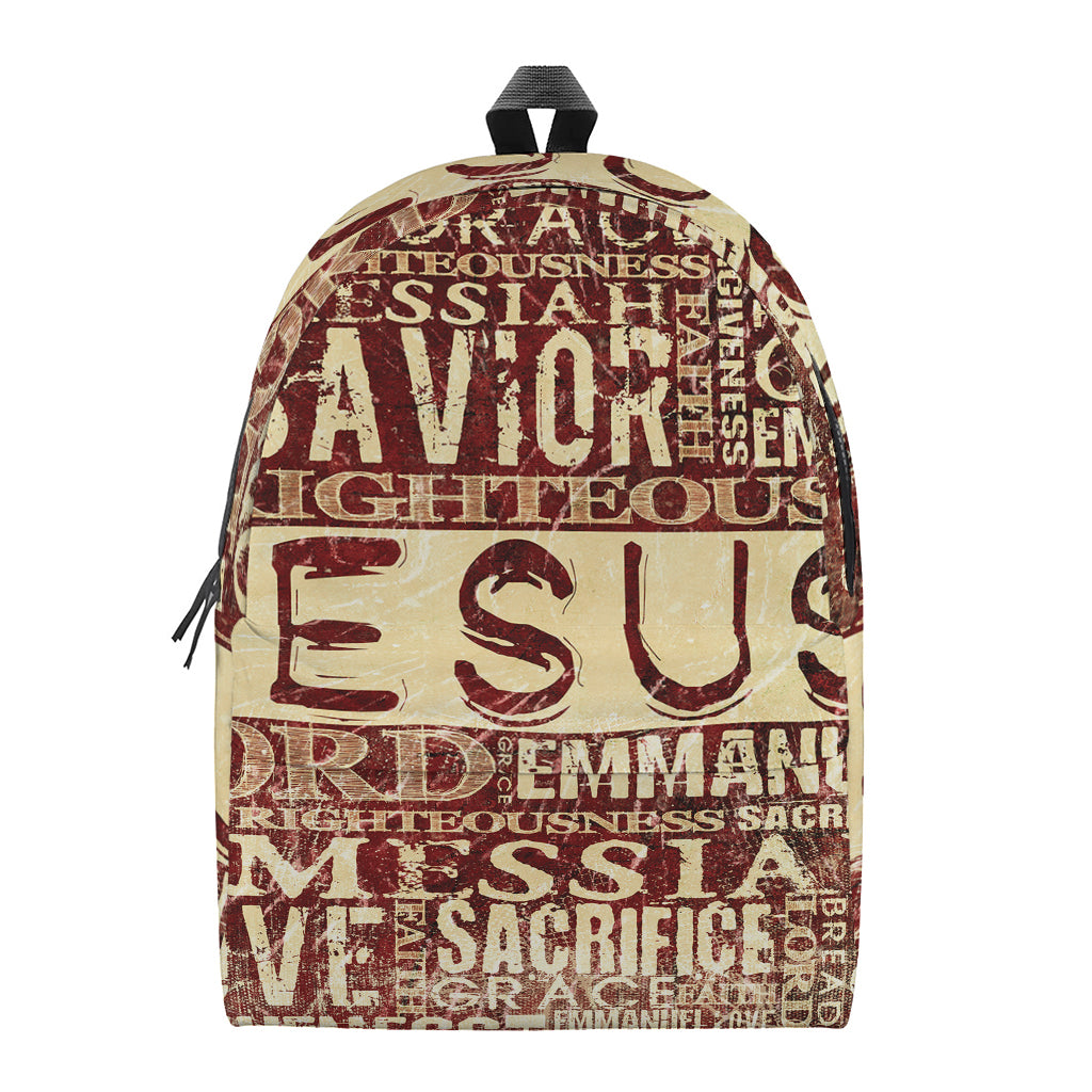 Jesus Religious Words Print Backpack