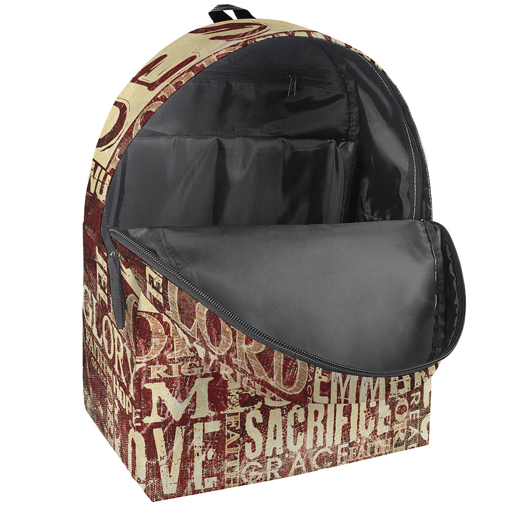 Jesus Religious Words Print Backpack
