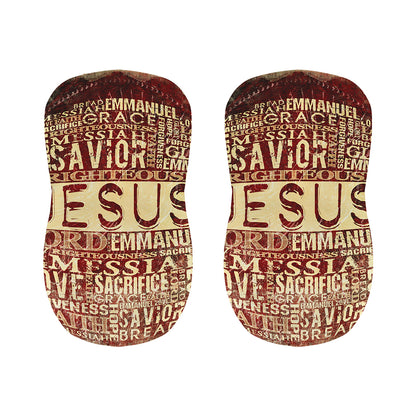 Jesus Religious Words Print Bar Stool Covers
