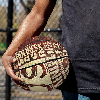 Jesus Religious Words Print Basketball