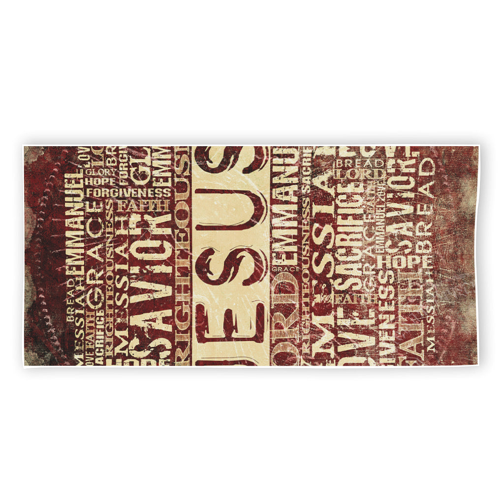 Jesus Religious Words Print Beach Towel