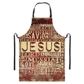 Jesus Religious Words Print Bib Apron With Pocket