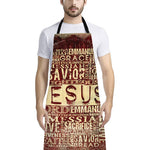 Jesus Religious Words Print Bib Apron With Pocket