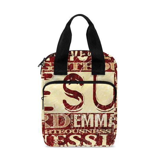 Jesus Religious Words Print Bible Tote Bag
