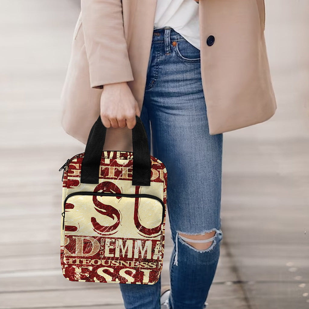 Jesus Religious Words Print Bible Tote Bag
