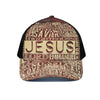 Jesus Religious Words Print Black Mesh Trucker Cap