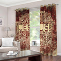 Jesus Religious Words Print Dimout Grommet Curtains