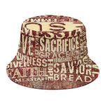 Jesus Religious Words Print Bucket Hat