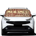 Jesus Religious Words Print Car Windshield Snow Cover