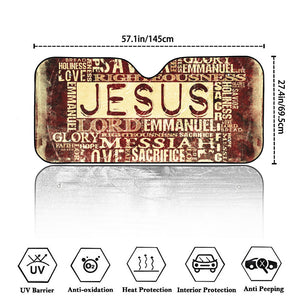 Jesus Religious Words Print Car Windshield Sun Shade