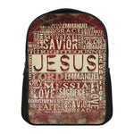 Jesus Religious Words Print Casual Backpack