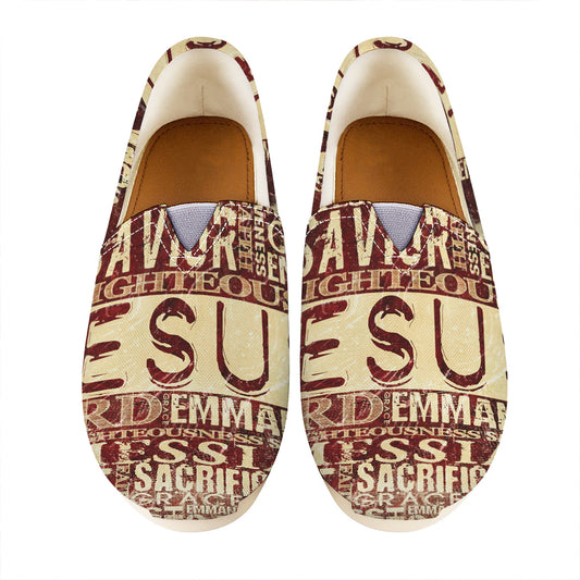 Jesus Religious Words Print Casual Shoes